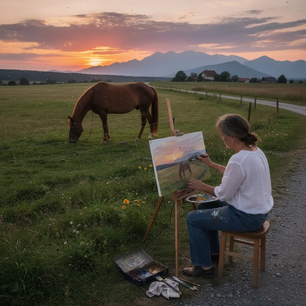 Charming wooden cottages with thatched roofs nestled in a serene countryside setting.